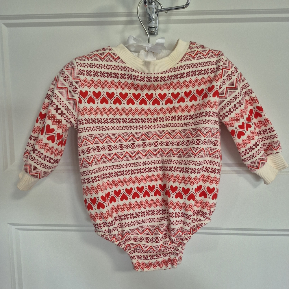 Old Navy Red and White Patterned Kids Bodysuit